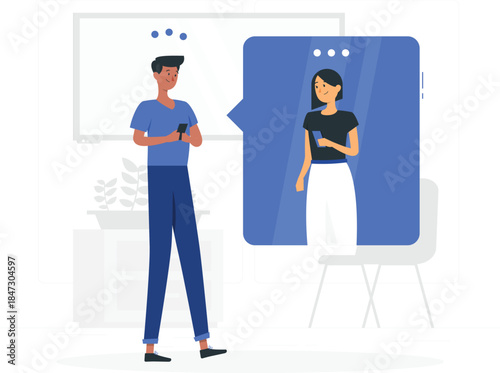 Virtual meeting between coworkers