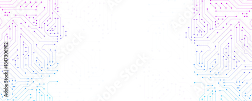 Abstract Technology Circuit Board Ai Central Computer Processors CPU Digital Technology Banner