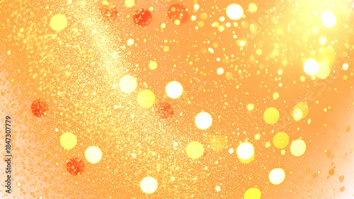 Warm orange festive bokeh light and glitter background
