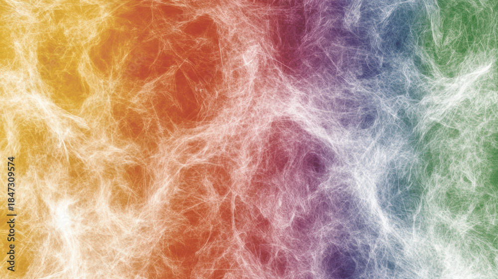Fototapeta premium Translucent mesh abstract with soft rainbow fibers and ethereal glow