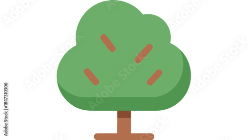 Green Tree Icon - Flat Design