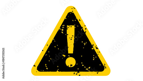 Grunge Exclamation Mark Warning Sign