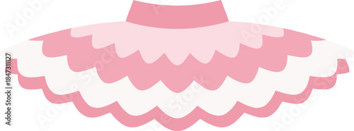 Flat Design Ruffled Tutu Pink and White Ballet Skirt Costume