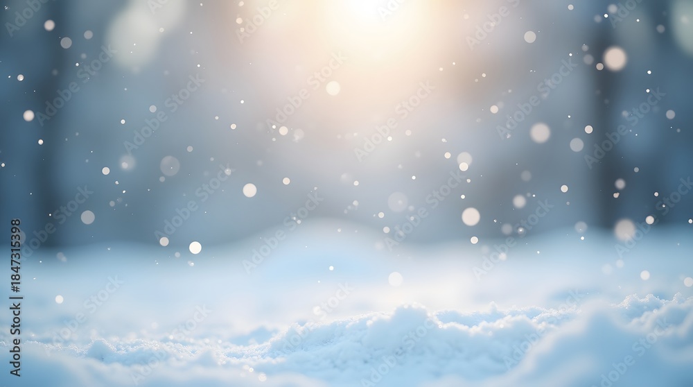 Naklejka premium Theme christmas, Soft gradient winter background with glitter texture overlay