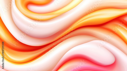 Smooth cream and orange abstract wave background with soft flowing gradient tones