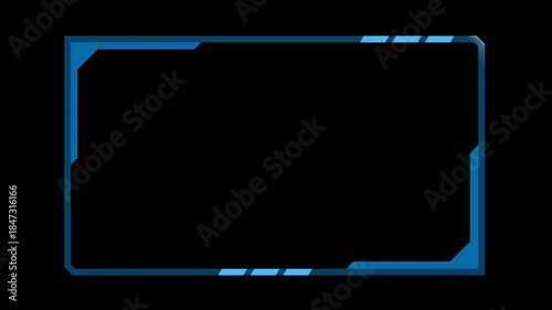 Blue Neon Webcam Overlay Frame For Live Streaming Loop