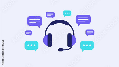 Customer Support Service for E-commerce Flat Illustration