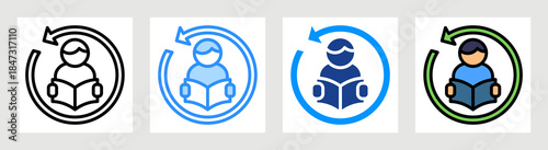 Study Habit Icon Collection Set Multiple Style