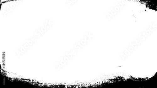 Abstract Black and White Grungy Background with a Central White Rough Shape for Text