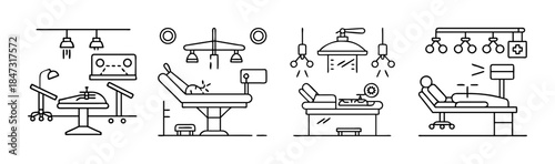 Medical examination and operating room procedures set in outline style