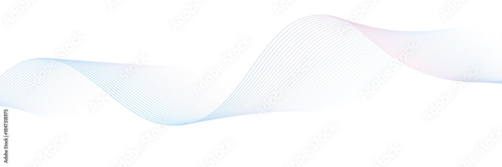 Fototapeta premium Abstract line wave banner design. illustration colorful wavy line on transparent background.