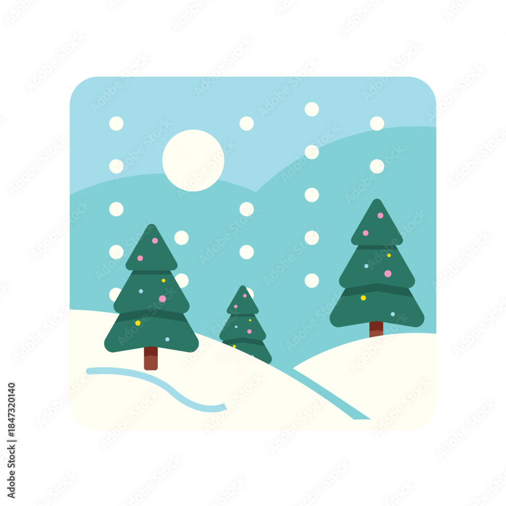 Fototapeta premium Falling snowflakes pattern vector illustration for winter season background