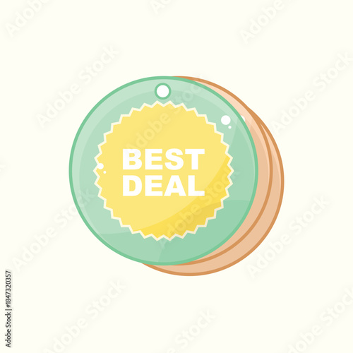 General sale sign or tag vector illustration for shopping and retail discounts