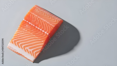 Gourmet closeup of fresh raw salmon sushi and sliced fish fillet on a white plate, featuring healthy seafood sashimi and orange trout steak for a premium dinner meal isolated on white