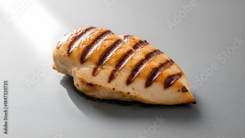 Delicious fresh sweet bun with chocolate and poppy seeds served as a gourmet breakfast snack on a white plate isolated on a white background