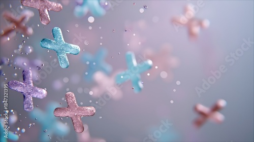 Chromosome shapes communicate genetic themes and biomedical research visuals for scientific marketing. Concept supports genetics branding, biotechnology communication, medical education and molecular