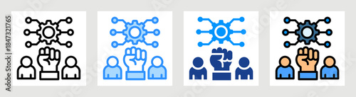 Technology Empowerment Icon Collection Set Multiple Style