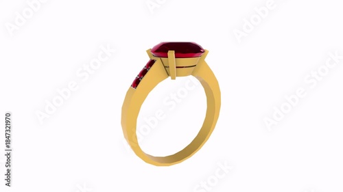 Elegant Gold Ring with Red Gemstone