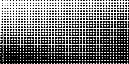 Dotted gradient vector illustration, white and black halftone background