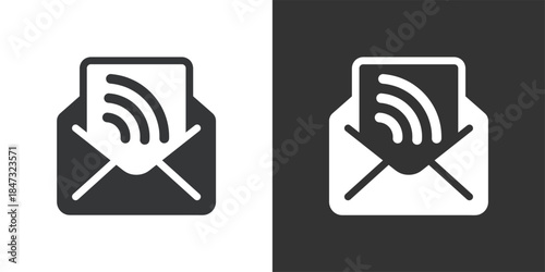 Newsletter Subscription icon. Solid glyph series icon
