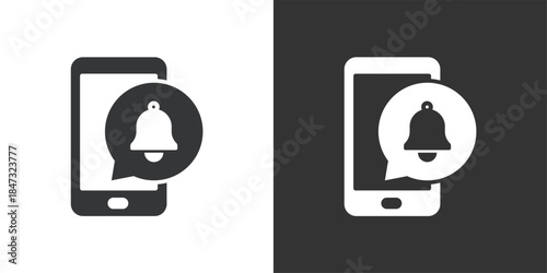 Mobile App Notification icon. Solid glyph series icon