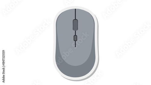 Minimalist Gray Computer Mouse Illustration