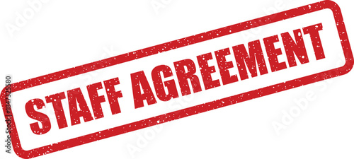 A distressed rectangular rubber stamp graphic displaying the term for a formal understanding or consensus among personnel