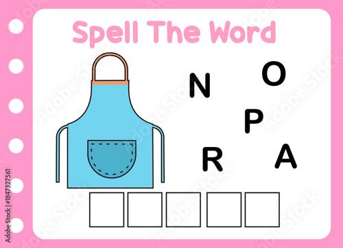 spell the word of APRON  . beautiful APRON