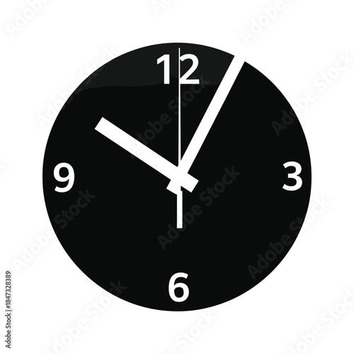 Clock showing time at eleven fifty five