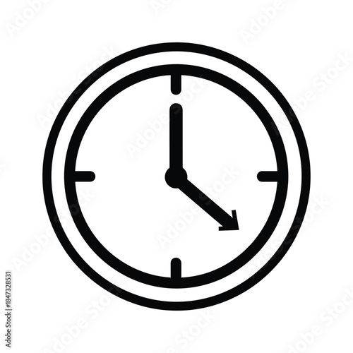 Clock showing time on white background