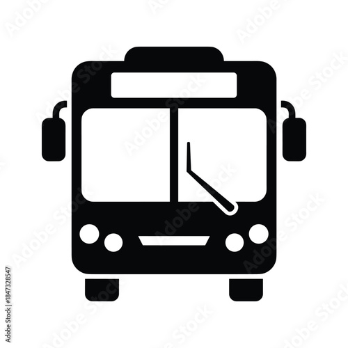 Front view of simple bus icon