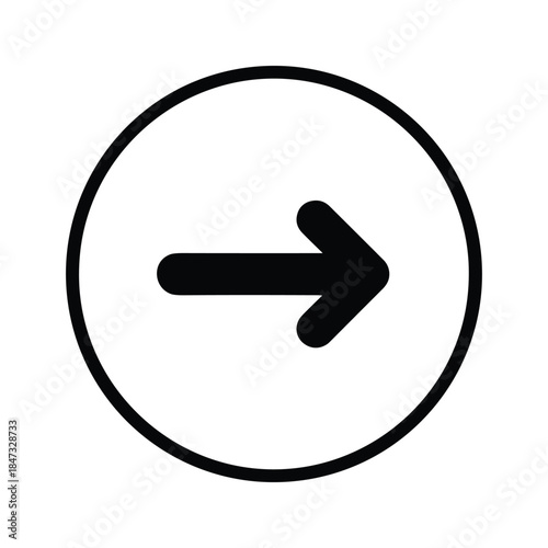 Free Download Black arrow pointing right inside a circle - GFXLoad