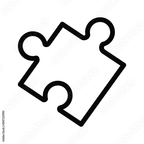 Simple puzzle piece icon on white background