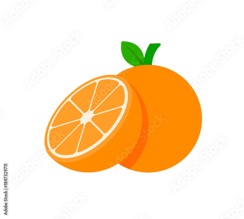 vector illustration of orange slice