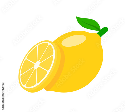 vector illustration of lemon slice