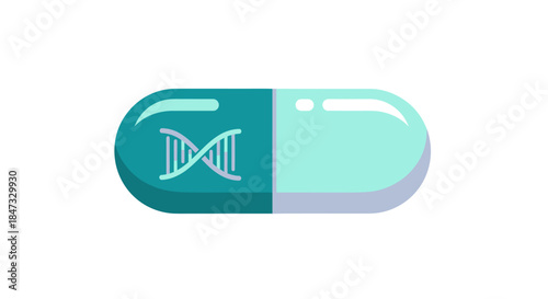 Advanced medicine capsule with DNA symbol for innovative health solutions and pharmaceutical research in modern healthcare industry advancements
