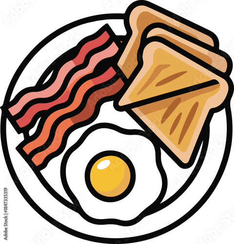 Breakfast Food Flat Vector | Morning Meal Illustration