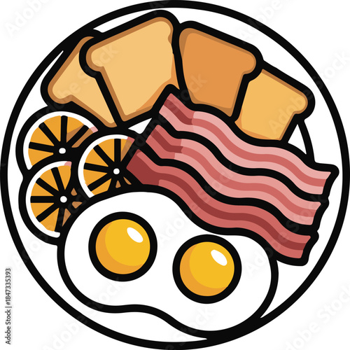 Breakfast Food Flat Vector | Morning Meal Illustration