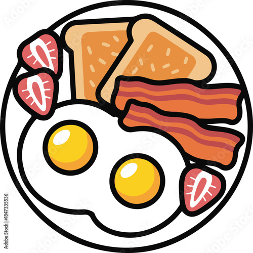 Breakfast Food Flat Vector | Morning Meal Illustration
