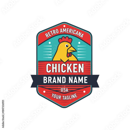Vintage Chicken Logo Design Element.