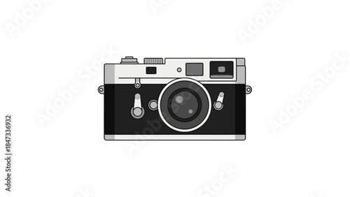 Vintage rangefinder camera illustration