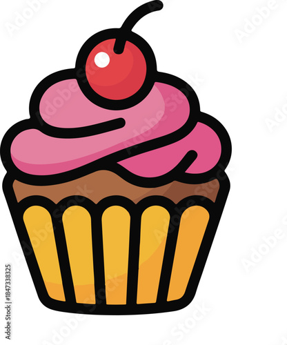 Cupcake Flat Vector | Bakery Dessert Illustration