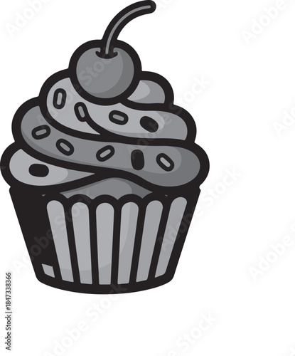Cupcake Flat Vector | Bakery Dessert Illustration