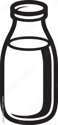 Milk Bottle Flat Vector | Dairy Drink Illustration