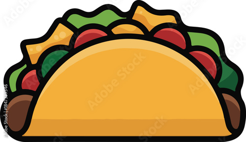 Taco Flat Vector | Mexican Food Illustration