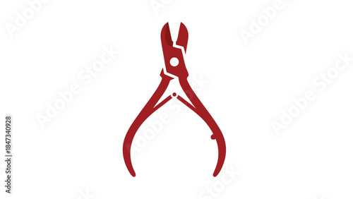 Red Nail Cuticle Nipper Icon - Manicure Tool Vector