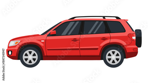 Red SUV Car Illustration