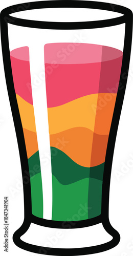Smoothie Glass Flat Vector | Healthy Drink Illustration