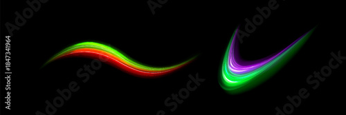 The speed line is blue and red in color. The spiral wave looks like a road. Light curved blue speed line swirls and Glitters. Spinning dynamic neon circle.