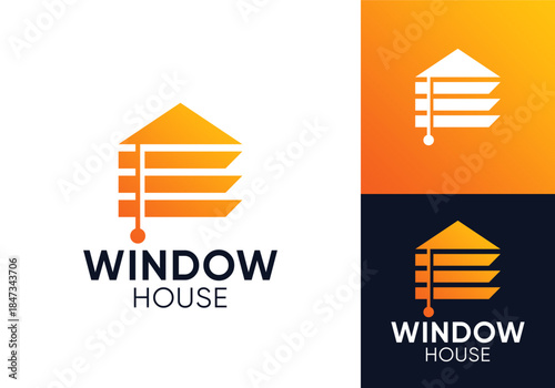 window home logo. furniture interior decoration vector design concept